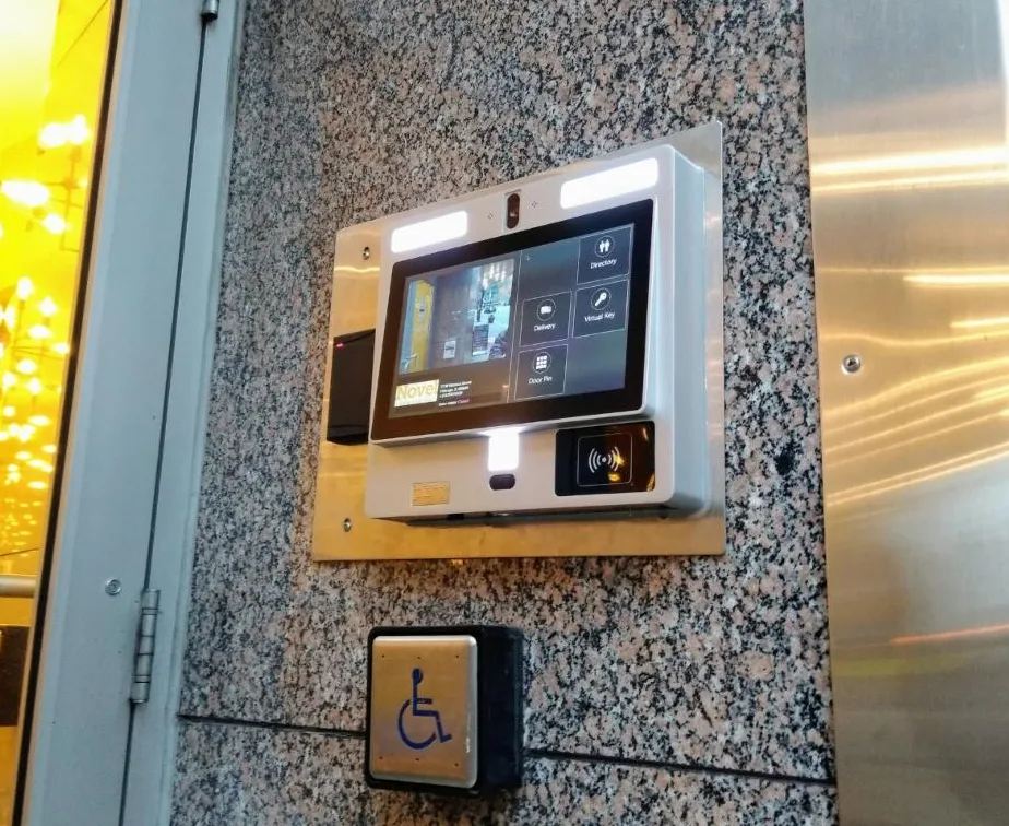 Triton Locksmith Plantation installing intercom with electric strike door release at Plantation and surrounding cities office